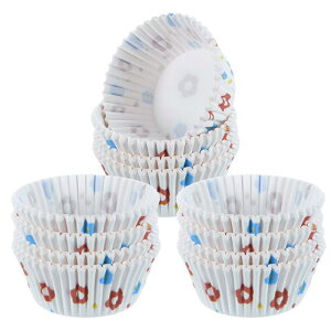300個 カップケーキライナー フラワーカップケーキカップ 標準サイズ マフィンライナー ペーパー ベーキングカップ ラッパー 油汚れ防止 パーティー 結婚式 誕生日