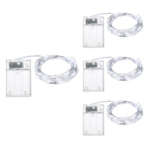 4パックLEDフェアリーライト電池式50個のLED 16フィートホワイトライトミニ防水銅線ピカピカバルクライトDIYホームウェディングクリスマスパーティー装飾