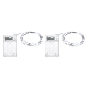 2パックLEDフェアリーライト電池式30 LED 10フィートホワイトライトミニ防水銅線ティンクルバルクライトDIYホームウェディングクリスマスパーティー装飾