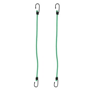 INFINAUTO フック付きの荷物用コード60cm モーターサイクル トレーラー トラック カーゴ アジャスタブル バンジーコード メタルバックル ミドリ 2個