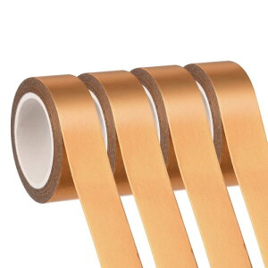 PATIKIL 和紙テープ ジャーナリング スクラップブッキング ギフトラッピング用 4巻 低粘着性装飾テープ ブロンズ金色 3/5" x 32フィート