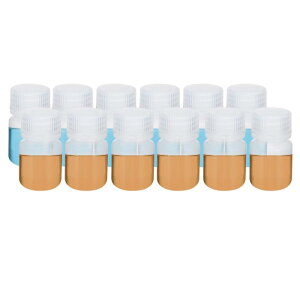 PATIKIL 12個 30ml 試剤ボトル PP 広口丸型ボトル ネジキャップ付き ラボ用 水 試剤 液体 固体 サンプル 保管シール用 ホワイト