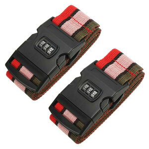 PATIKIL 荷物用ストラップ 2個セットのスーツケース用ストラップ 組み合わせロック付きの調節可能な荷物ベルト 旅行用にTSA承認済み 赤ピンク緑