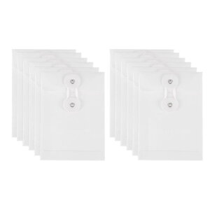 PATIKIL 12個のクラフト紙封筒 ストリングタイクロージャー付き 5.5 x 4" ヴィンテージ封筒ファイルフォルダーバッグ オフ ィスビジネスホームカード収納文書整理用 ホワイト
