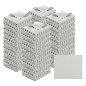 PATIKIL アイグラスマイクロファイバークリーニングクロス 7"x6" 200パック グラスクリーニングクロス ソフトワイプ スクリーンクロス カメラレンズ アイグラス スクリーン 個別ビニールポーチ