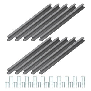 PATIKIL キッチンキャビネットハンドル 192 mm 穴の中心 10個 ブ ラシ仕上げのキャビネットプル キッチン引き出し用金具 食器棚引き出しプル用 グレー