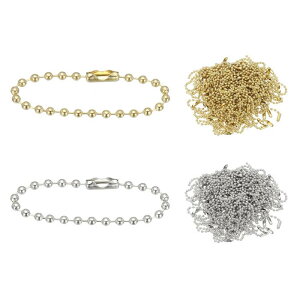 PATIKIL 2.4 mm x 100 mm �{�[���r�[�Y�`�F�[�� 200�� �r�[�Y�����N�����v���`�F�[�� �R�l�N�^�t�� �^�O �L�[�`�F�[�������O DIY�N���t�g�p ���F �V���o�[