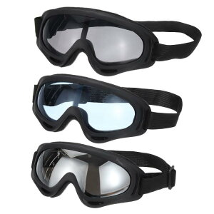 PATIKIL ダートバイクゴーグル 3個セット オートバイゴーグルATVゴーグルスキーゴーグルレーシング ゴーグルマウンテンリングスカイダイビングスキーライディング用 黒/グレー/シルバー/ブル