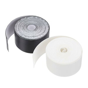 PATIKIL ラケットヘッド保護テープ 35 mm x 5 M 2個 テニスラケットテープ PUラケットヘッドフレームガードステッカー テニスラケット ピックルボールパドル用 ホワイト&黒色