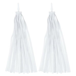 PATIKIL バイクストリーマー カラフルなスクーターハンドルタッセルグリッ プリボンアクセサリー 女 子用自転車三輪車ハンドル用装飾 ホワイト