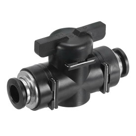 PATIKIL 3/8"空気式ボールバルブ 3/8"OD BUCプッシュ・トゥ・コネクト・チューブフィッティングス・ボールバルブユニオン・ストレート・エアフローコントロールバルブ エアハイドロ用 黒シルバー