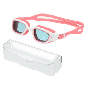 PATIKIL ユニセックス用スイムゴーグル プール用スイミングゴーグル 日光耐性 漏れなし ティーンエイジャー用収納ボックス付き ホワイト/オレンジ