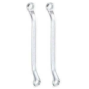 2個45度オフセットボックスエンドレンチ12mm x 13 mm 12ポイントメトリックCR-Vダブルボックスエンドレンチクロムバナジウム鋼ロングオフセットトルクスボックスレンチ自動車家庭修理ツール