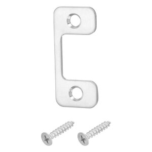 4セットのドアストライクプレート 57mm x 26mmステンレススチールラッチデッドボルト交換用ストライクプレート ドアフレームドアジャンブ補強用 シルバー