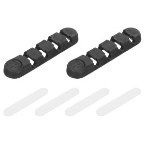 ケーブルクリップコードオーガナイザー 4スロット ケーブル管理 USBケーブルホルダークリップ デスク ナイトスタンド 充電ケーブル 自宅 オフ ィス 車用 黒 2個