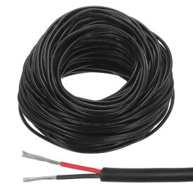 レッド黒ワイヤー2ピン延長ケーブルコード 電線 26 AW G パラレルワイヤー 酸素フリー銅 98フィート長 LEDストリップライト用