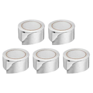 5個のヒートシールドテープ 2.17" x 65.6フィート 防水 日焼け止め 音響断熱 高温耐性 シルバーアルミテープ 厚さ 自動車修理用