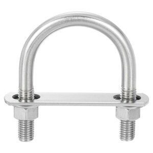 ラウンドUボルト 4セット 58mm(2.28") 内幅 93 mm 長さ M12 304ステンレススチールUクランプボルト ナットとプレート付き ボートトレーラー用