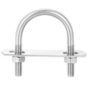 ラウンドUボルト 4セット38mm(1.5")内幅58mm長さM6 304ステンレススチールUクランプボルト ナットおよびプレート付き ボートトレーラー用