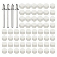 64個 研磨バフホイールキット ウールフェルト ロータリーツールアクセサリー 1/8"ステンレススチールシャ…