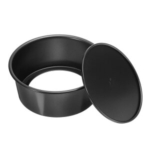 取り外し可能な底付き丸型ケーキ型 7" 小さなチーズケーキ型 非粘着コーティング アルミ製焼型 結婚式 誕生日 パーティー イベント用 黒
