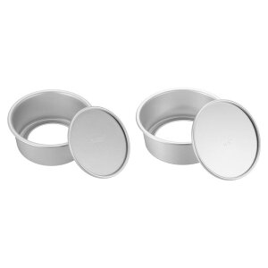 取り外し可能な底付き丸型ケーキ型 4"/5" スモール チーズケーキ型 アルミニウム合金製 非粘着加工焼型 ウェディング 誕生日 パーティー イベント用