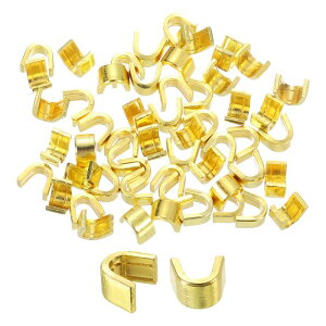 80個のジッパースライダーリテーナー 4.5mm U字型トップストッパークローズドエンドジッパー バッグ コート ジャケット バックパック用の交換品 金色