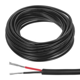 レッド黒ワイヤー2ピン延長ケーブルコード電線24 AW G並列ワイヤー酸素フリー銅26フィート長さLEDストリップライト用