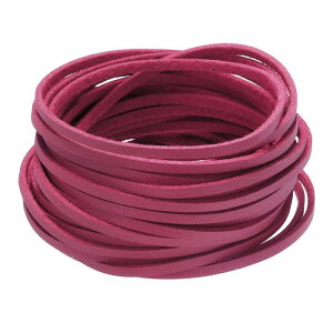 フェイクレザーコード スエードコード 5.5ヤード 2.6mm 平らなロープ スレッド ブレスレット ネックレス ビーズ 宝石 DIY アートクラフト 明るいローズ 1パック