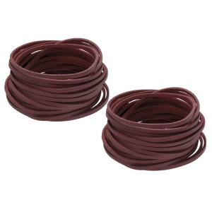 フェイクレザーコード スエードコード 5.5ヤード 2.6mm 平らなロープ スレッド ブレスレット ネックレス ビーズ 宝石 DIY アートクラフト ワインレッド 2パック