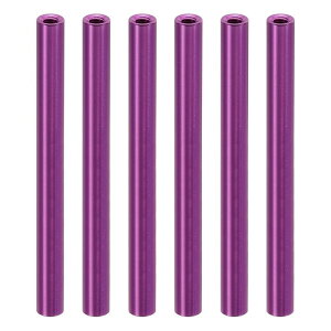 PATIKIL M3アルミスペーサー 6個 メタルスペーサーアルミニウム3 mm ID x 5mm OD x 60mm L スレッドスペーサースクリュースタンドオフラウンド RCカー ドローン マザーボード用 パープル