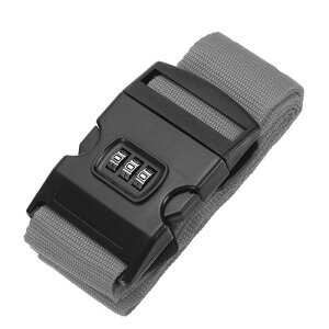 PATIKIL 荷物用ストラップ スーツケース用調節可能な荷物ベルトストラップ 組み合わせロック付き 荷物スーツケース用にTSA承認 グレー