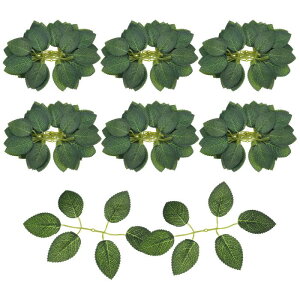 PATIKIL 人工バラの葉 35個 フェイクリー フフラワー シルク 緑リーフ バルク DIY ウェディング ブーケ ガーランド センターピース パーティーの装飾用 ダーク緑