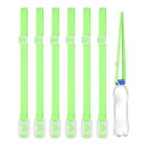 PATIKIL 2.5CMウォーターボトルランヤード 6個セットの調節可能なホルダーショルダーストラップ ホワイトリングバックルキャリアクリップ付き ハイキング ウォーキング アウトドア用 蛍光緑