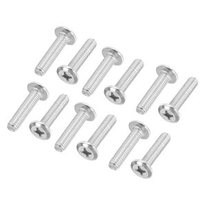 PATIKIL ���E���h�w�b�h�˂� 32���� M6-1 x 25mm 304�X�e�����X�X�`�[��18-8�t���X���b�h �}�V���˂��Ƌ�˂��R�l�N�^�{���g