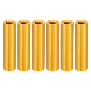 PATIKIL M3アルミスペーサー 6個のメタルスペーサーアルミニウム3 mm ID x 5mm OD x 20mm L スレッドスペーサースクリュースタンドオフラウンド RCカー ドローン マザーボード用 金