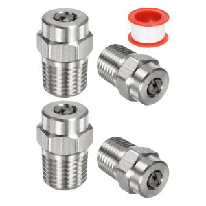 M METERXITY 4�p�b�N�̕\�ʃN���[���`�b�v - 25�x1/4 NPT���X���͐��@�m�Y���N���[�i�[�m�Y������ �V�[�����O�e�[�v�t���X�e�����X�� �E�H�[�^�[�K ���ɓK�p�i1.449mm�I���t�B�X�j