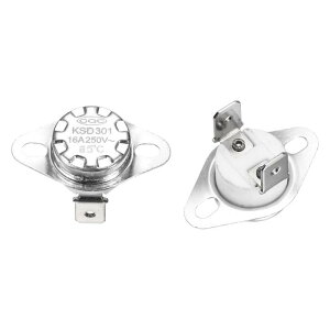 KSD301�T�[���X�^�b�g 85��/185°F 16A �펞�ړ_(N.C) ���x�X�C�b�` �d�q�����W/�I�[�u��/�R�[�q�[���[�J�[�p �Z���~�b�N�f�� 2����
