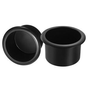 2個 プラスチック製ドロップインカップ 2.72" x 4.25" ドリンク缶ホルダー ポーカーテーブルカップホルダー ソファ ボート 車 マリン用 黒