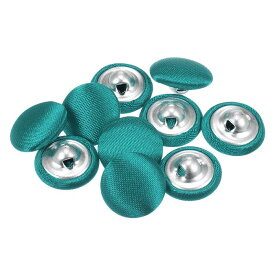 くるみボタン ダークグリ ーン 10個 ベロアボタン 直径12.5mm 布ボタン 金属シャンク 円形ボタン スーツ ワンピース ブ ラウス 帽子用