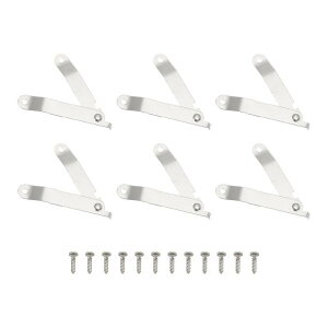 10個の蓋折りたたみサポートヒンジ 家具木製箱宝石ケースキャビネット用20個のネジ付きリッドステイヒンジ シルバートーン(折りたたまれた長さ2.6"/65mm プレート幅0.4"/11mm)
