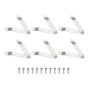 10個の蓋折りたたみサポートヒンジ 家具木製箱宝石ケースキャビネット用20個のネジ付きリッドステイヒンジ シルバートーン(折りたたまれた長さ2.6"/65mm プレート幅0.4"/10mm)