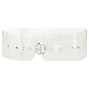 Elerevyo Women Clear Waist Belts, Wide Transparent Round Buckle PVC Waistband Belt for Dress Clear 70-75cm/27.56-29.53