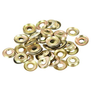 100個 カップワッシャーカウンターシンク 鉄製 イエロー カウンターシンクフィニッシュワッシャー M6ネジ用(M6 内径 x 17mm 外径 x 2mm 厚さ)