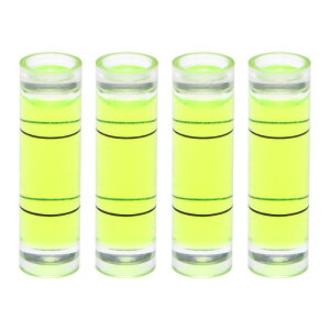 円筒形バブルレベル 9.5x34mm ミニブルズアイ水準器 カメラ三脚 望遠鏡 ワークショップ ターンテーブル 写真フレーム 水平出し用 4個 緑