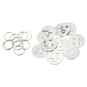 PATIKIL �i���o�[�L�[�^�O 30mm�X�e�����X�X�`�[��21-30�ԍ�ID�^�O�L�[�`�F�[�� �L���r�e�B�[ �����O�t�� �L�[�Y���x��