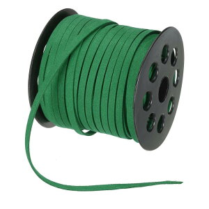 PATIKIL フラットスエードレザーレース 5mm x 50ヤード フェイクスエードレザーコード ネックレス ブレスレット ビーズ 宝石メイキング タッセル アートクラフト用品 ダーク緑