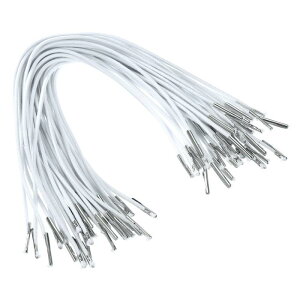 PATIKIL 10" 弾力性 あるバーブコード 100個1.6mm ループ伸ばしラウンドストリング メタルバーブファスナー付き 帽子 マスク メニュー クラフトブック用 ホワイト(25cm)