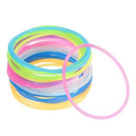 PATIKIL シリコーンジェリーブレスレット 100個入り レインボーグローラバーブレスレット ネオン伸ばしリストバンド パーティーフェイバーアダルトティーンスポーツチームゲーム用 10色