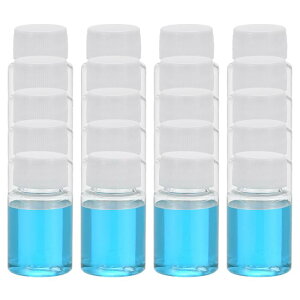 PATIKIL 20個入り 40ml しやくボトル PETワイドマウスラウンドボトル スクリューキャップ付き 実験室用水しやく液体固体サンプル保管シール 透明